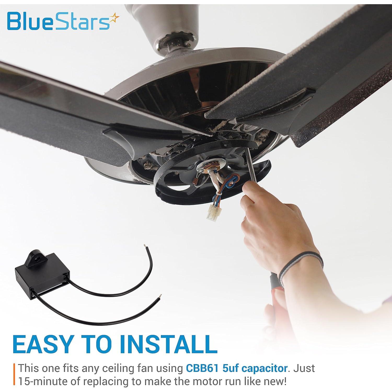 Capacitor de Ventilador de Techo BlueStars CBB61 5uF 250V 2 Hilos