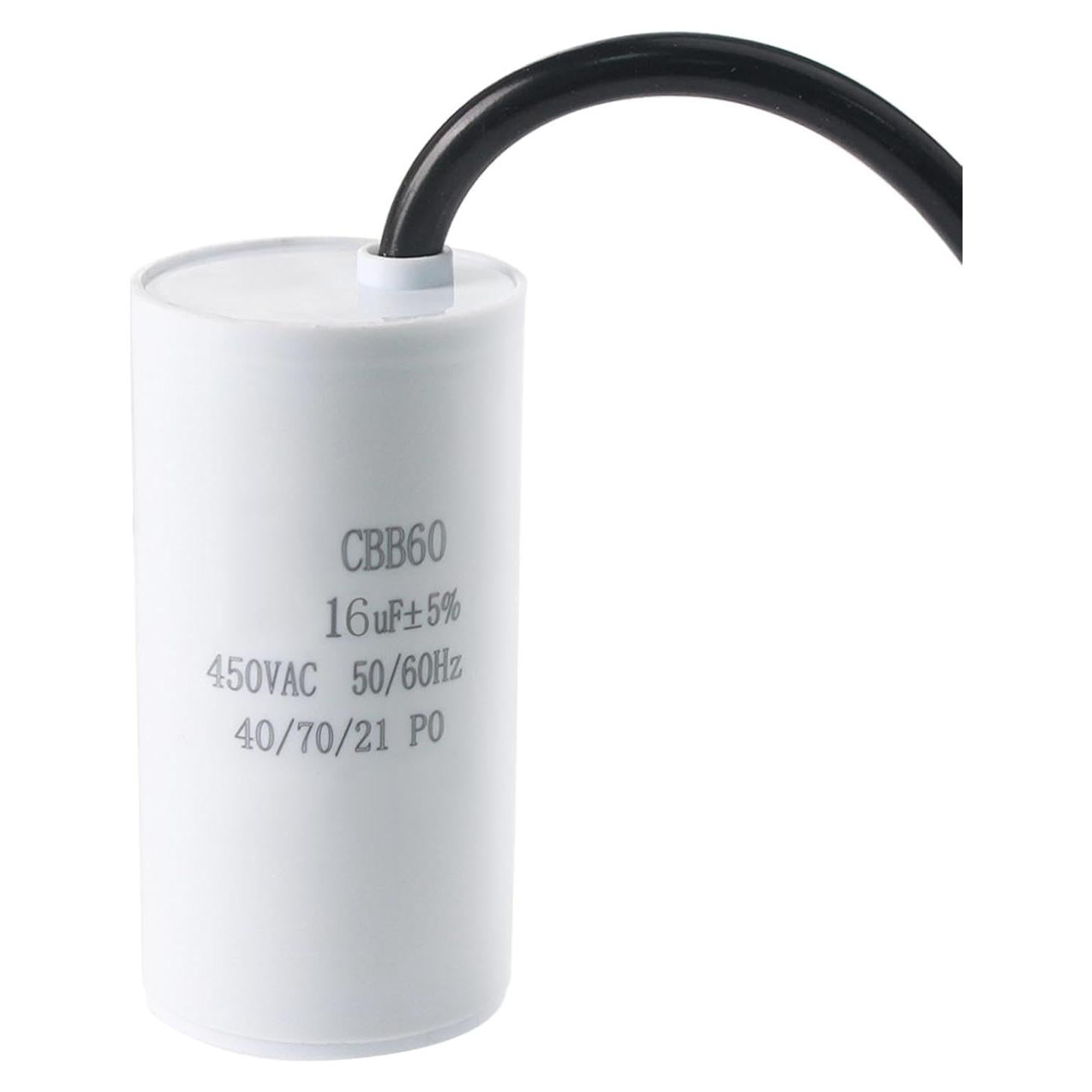 Capacitor CBB60 16uF 450V para AC y Motores - Montaje Superficie