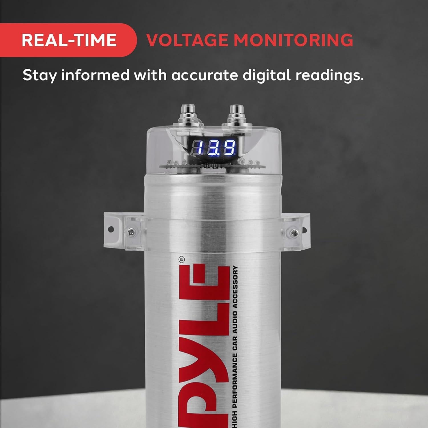 Condensador de Potencia Digital Pyle 3.2 Faradios para Auto