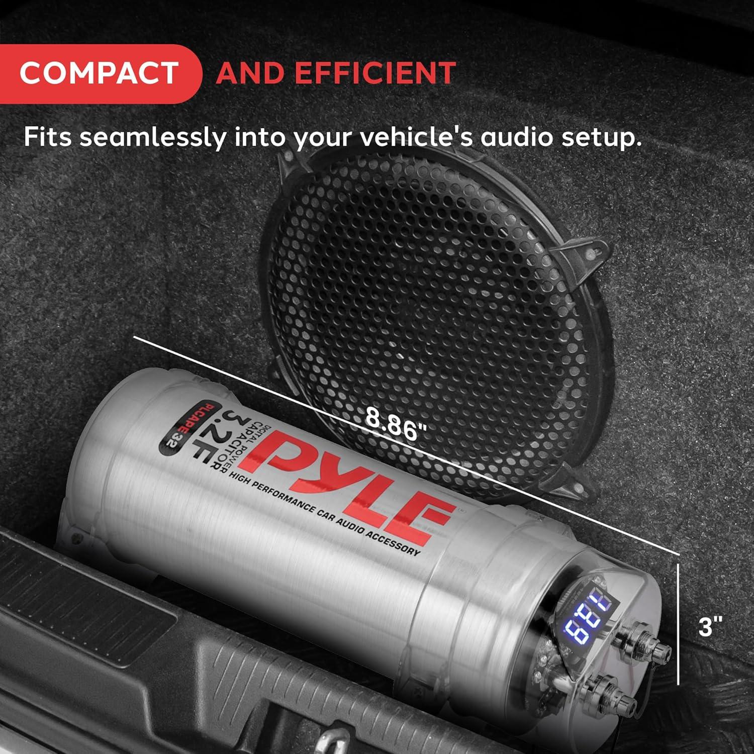 Condensador de Potencia Digital Pyle 3.2 Faradios para Auto