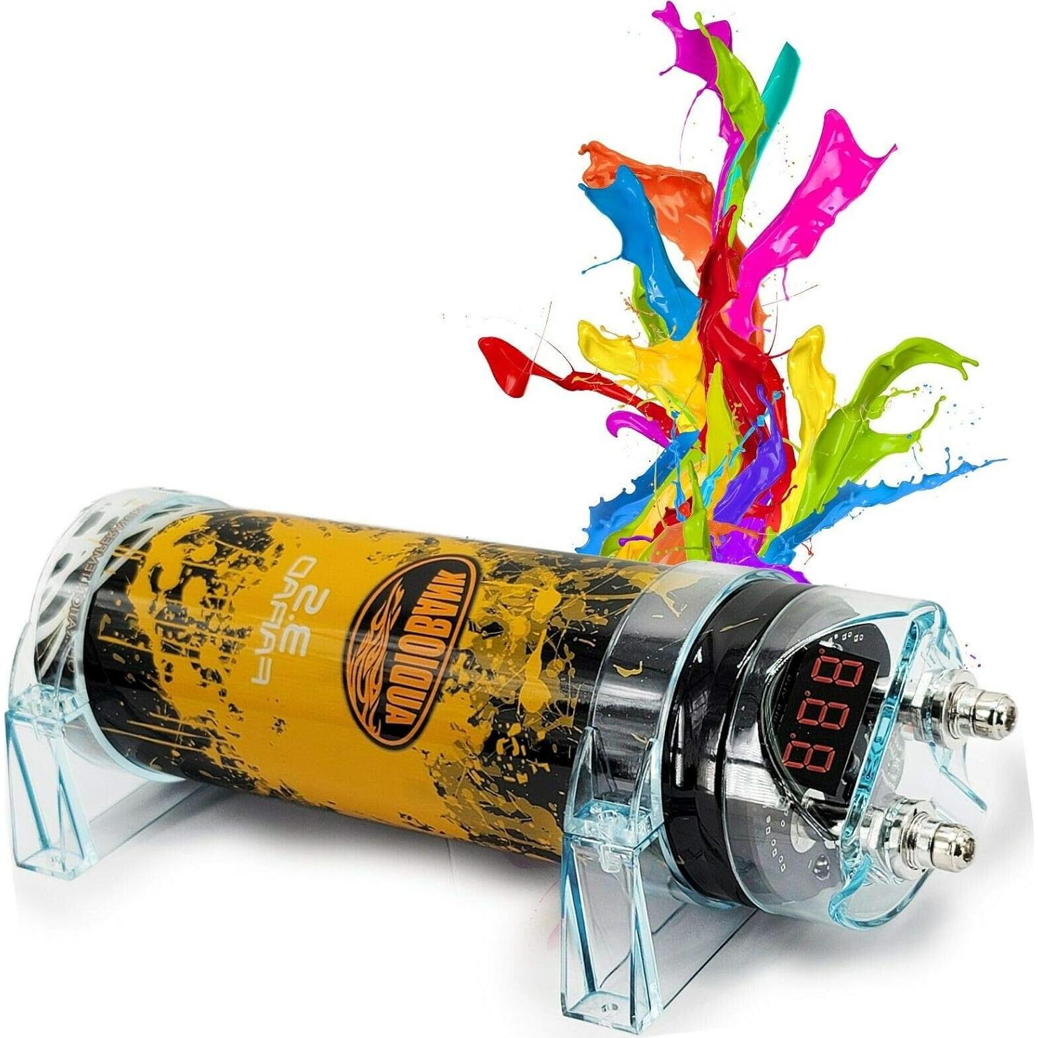 Capacitor Audiobank 3.5 Faradios 12V Pantalla Digital Roja