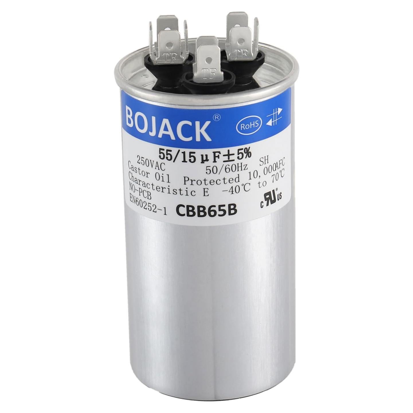 Capacitor de Arranque Dual BOJACK 55+15uF 250V CBB65B