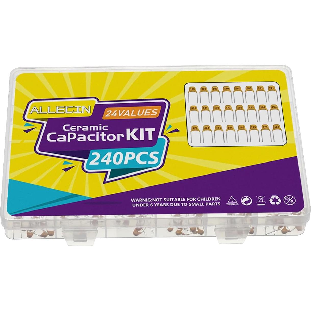 Kit de Capacitores Cerámicos Monolíticos ALLECIN 24 Valores