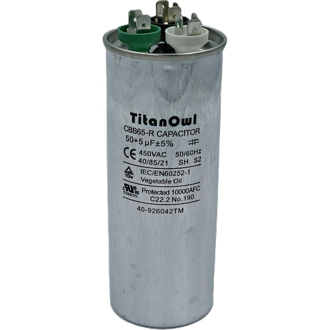 Capacitor de Arranque CBB65 TitanOwl 50+5 uF 370/450V