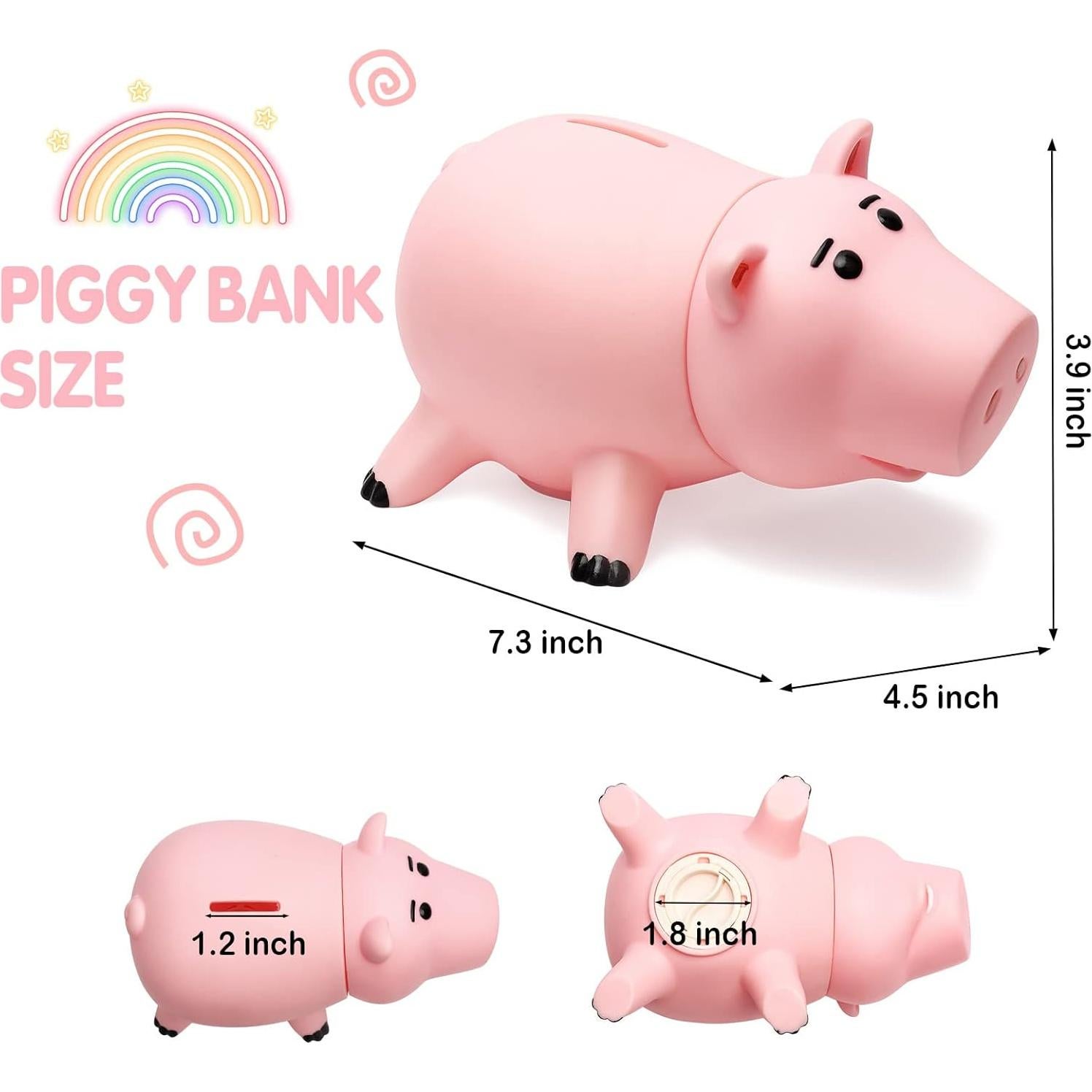 Hucha de Cerdo Rosa HotFun 11.43x18.54x9.91 cm Irrompible