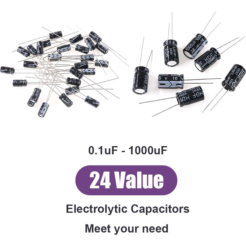 Kit de 240 Capacitores Electrolíticos Swpeet 0.1uF-1000uF