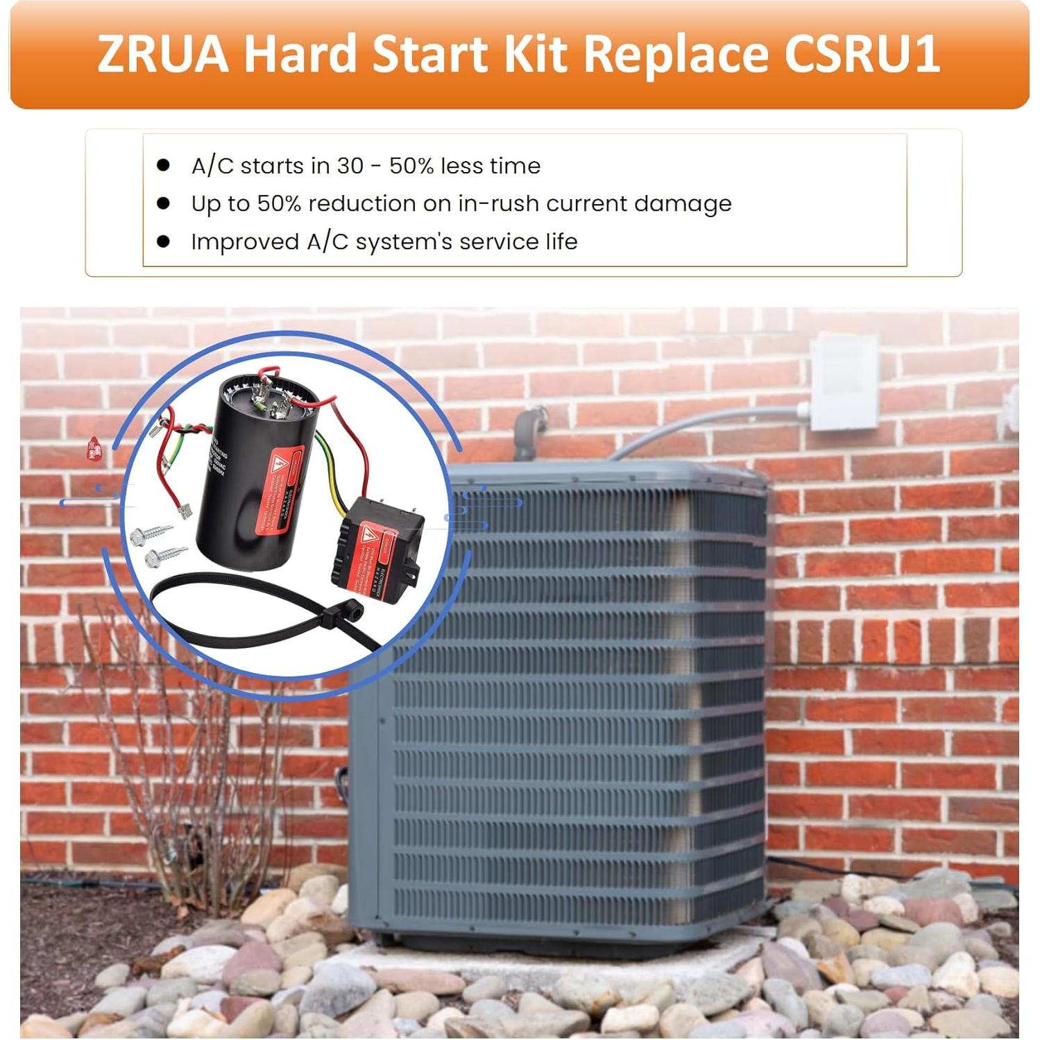 Kit de Arranque Duro Capacitor ZRUA 220V para Compresor 1-3 Toneladas