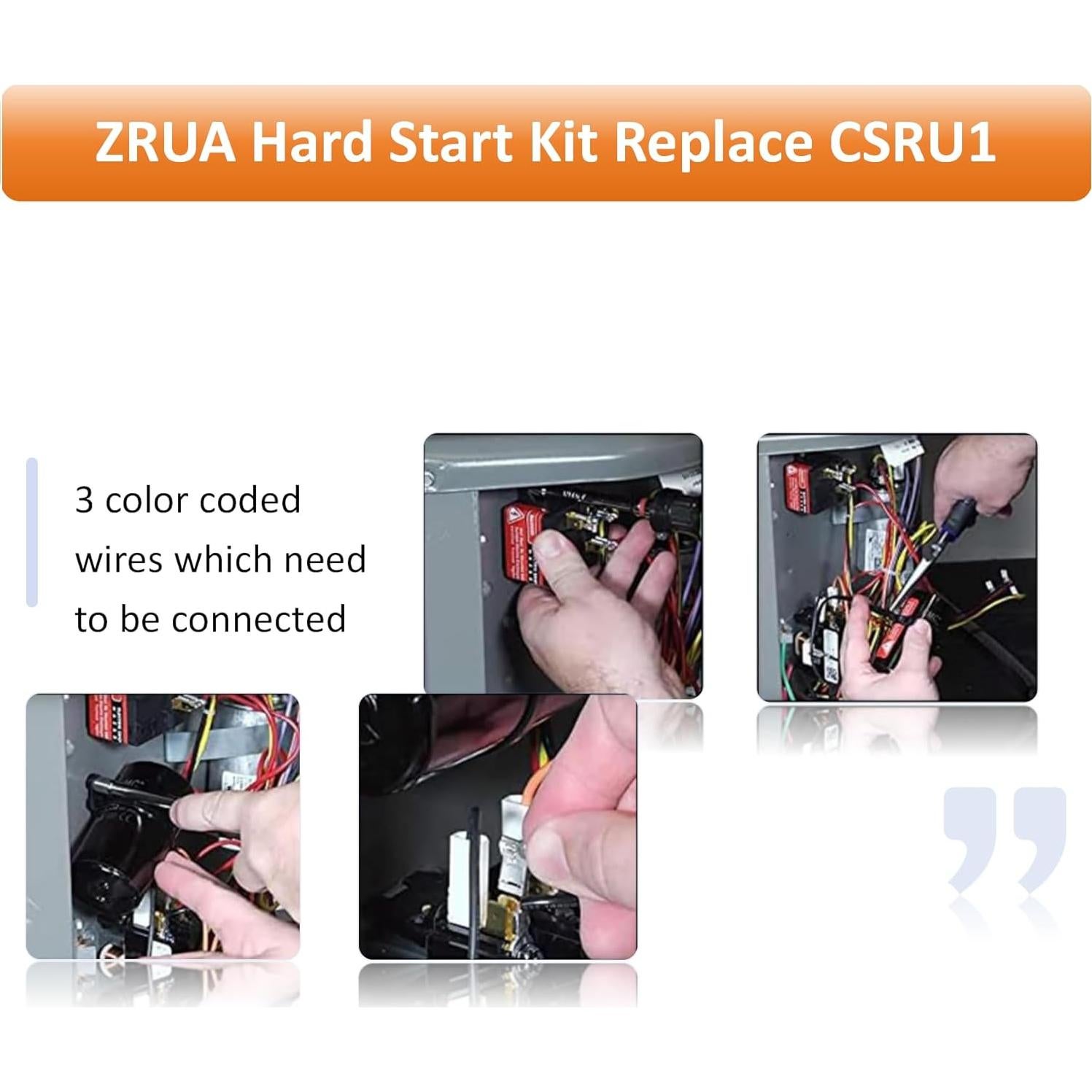 Kit de Arranque Duro Capacitor ZRUA 220V para Compresor 1-3 Toneladas