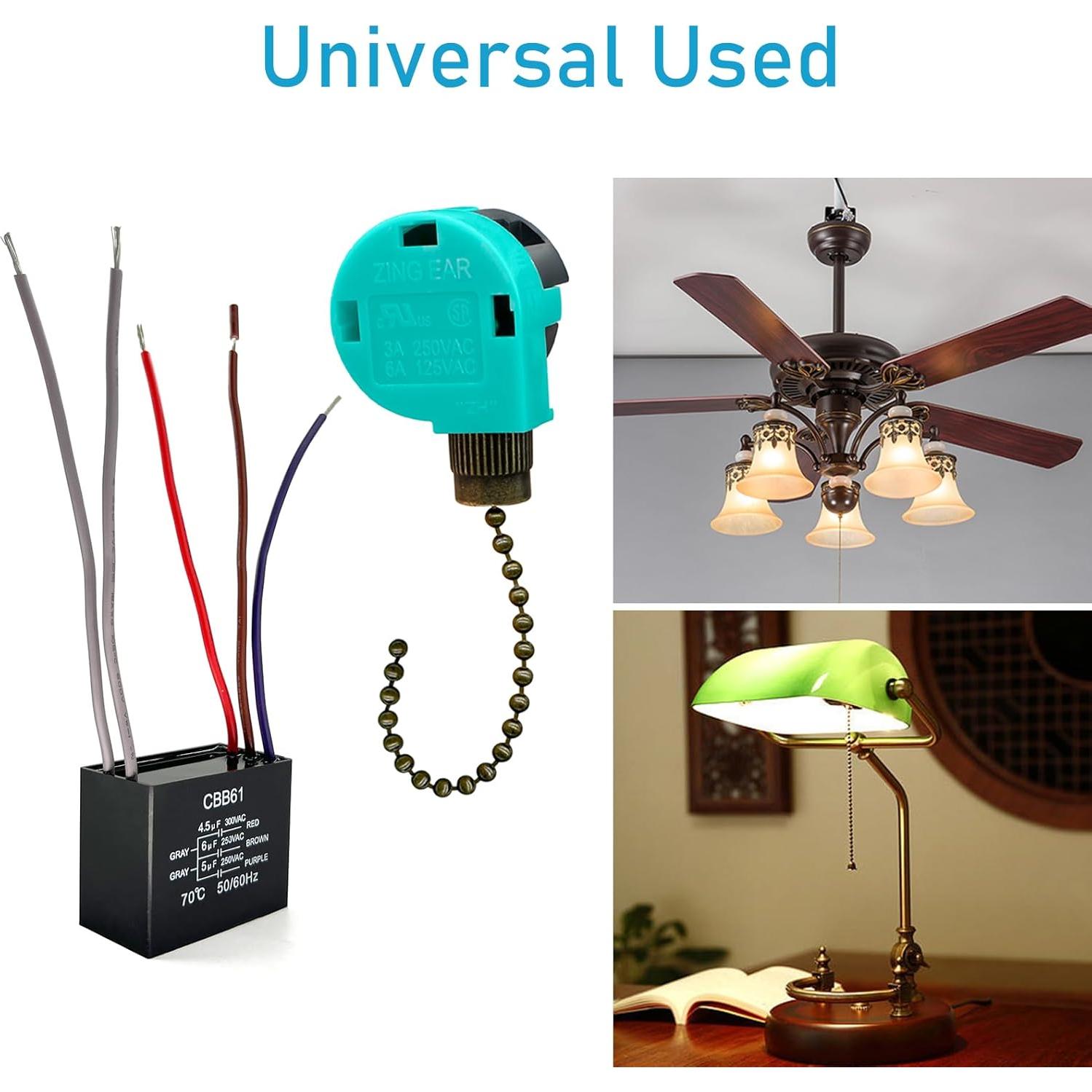 Interruptor de cadena YukiHalu para ventilador de techo 3 velocidades