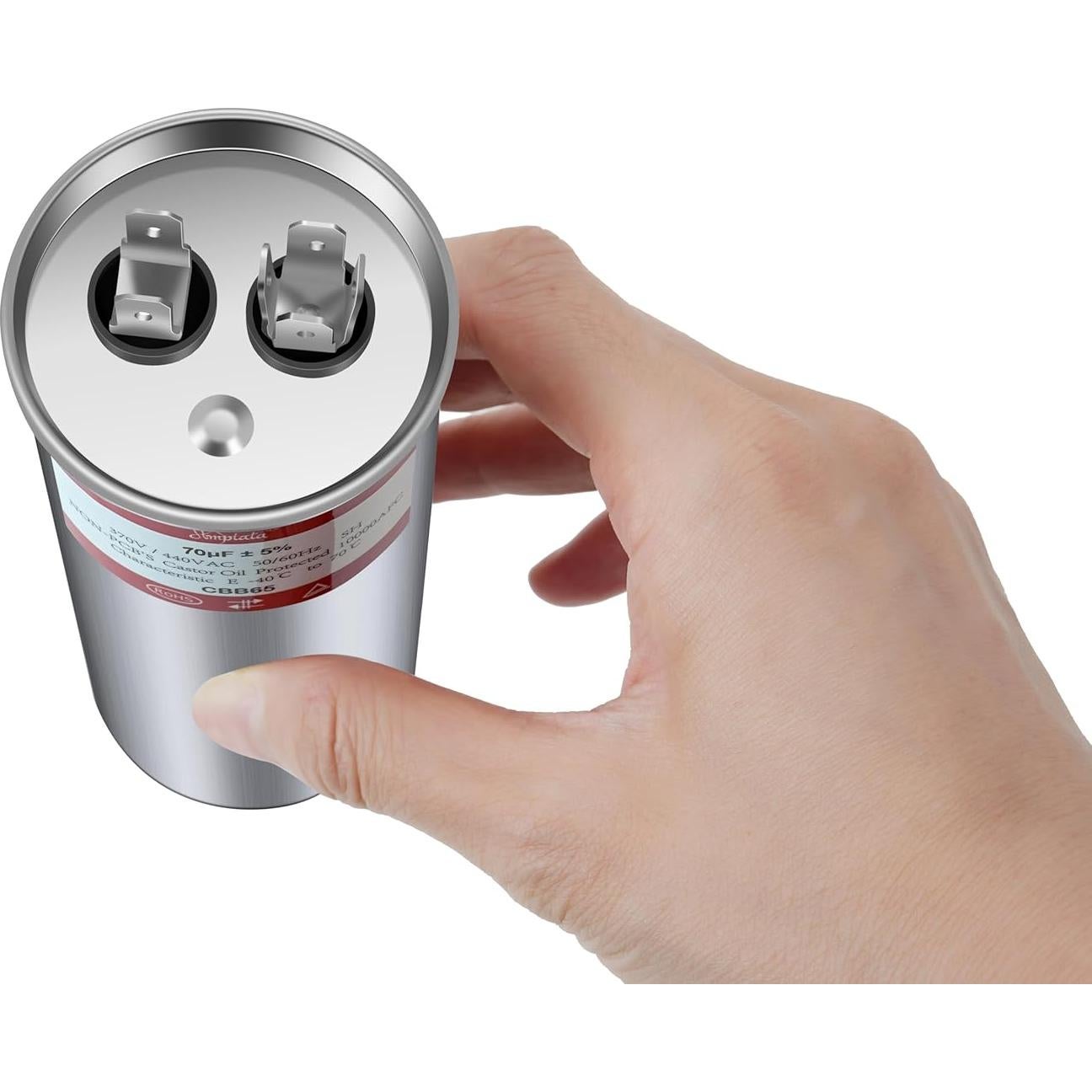 Condensador AC 70uF CBB65 AMPTATA 370V 440V 50/60Hz