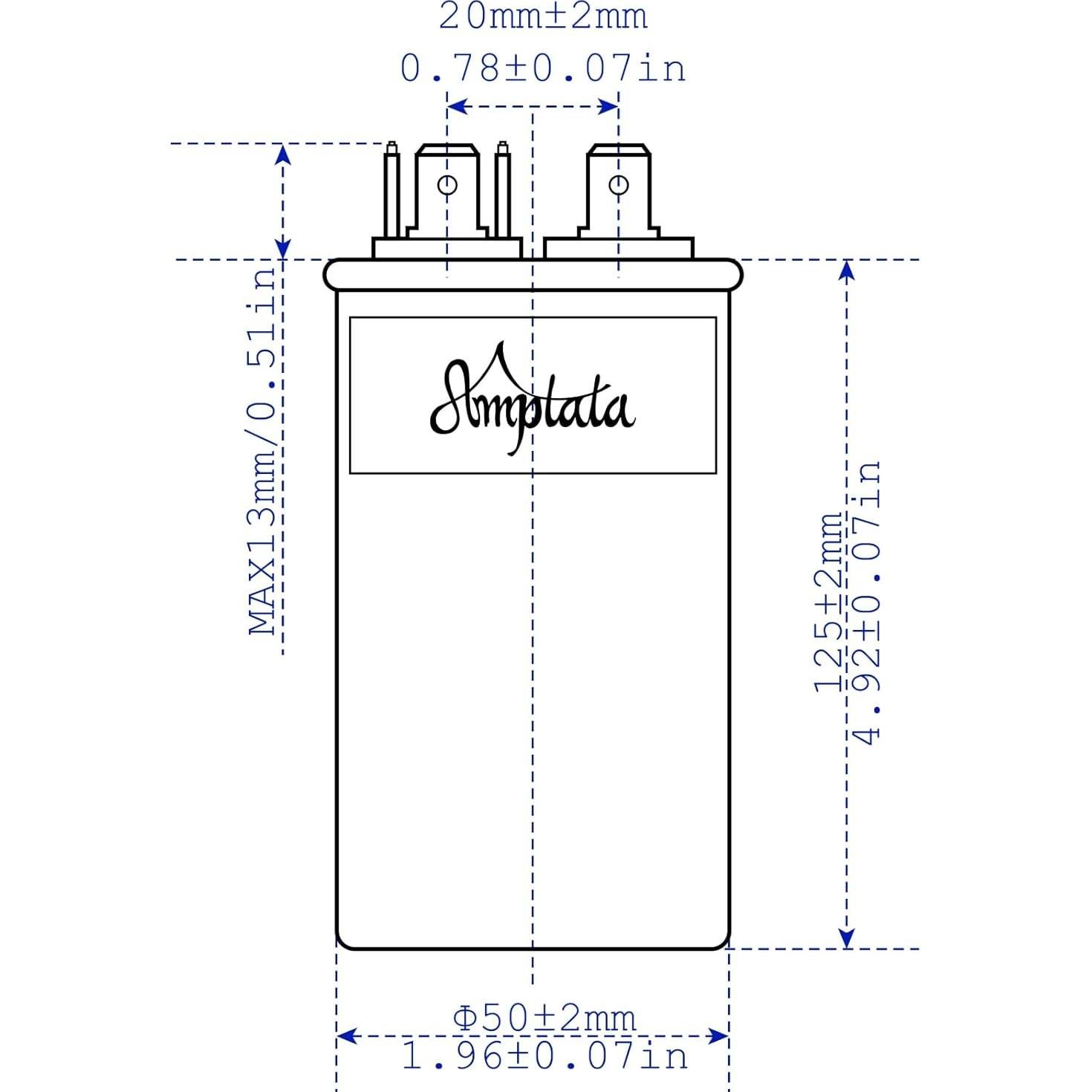 Condensador AC 70uF CBB65 AMPTATA 370V 440V 50/60Hz