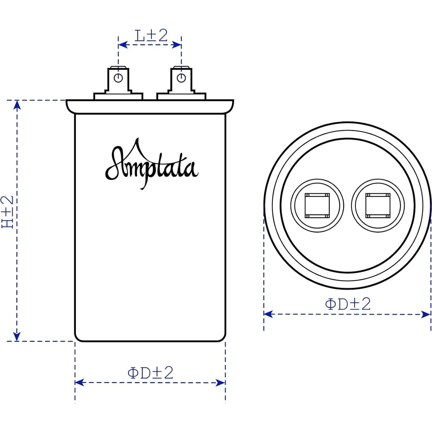 Condensador AC 70uF CBB65 AMPTATA 370V 440V 50/60Hz