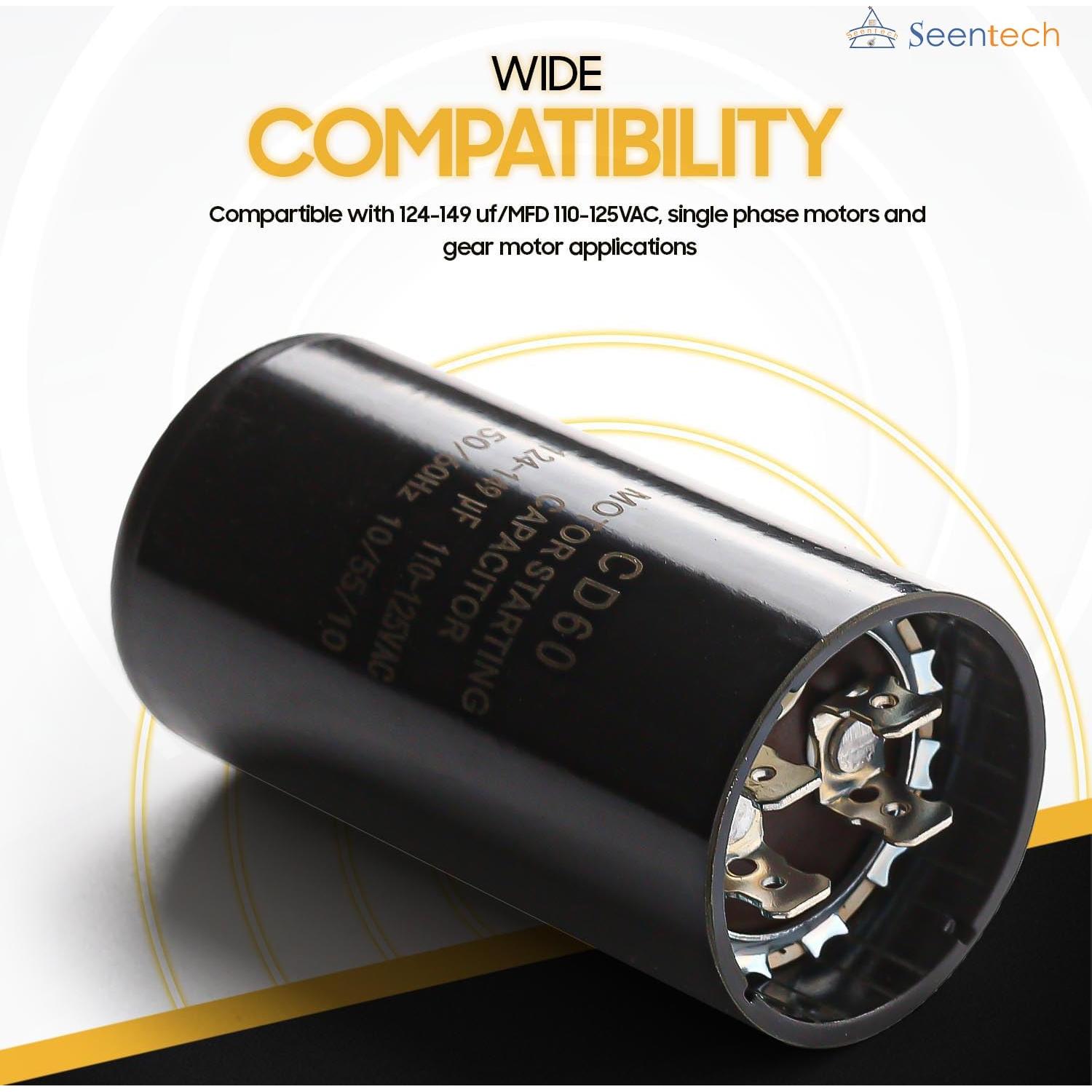 Capacitor de Arranque Seentech 124-149 uf 110-125V Redondo