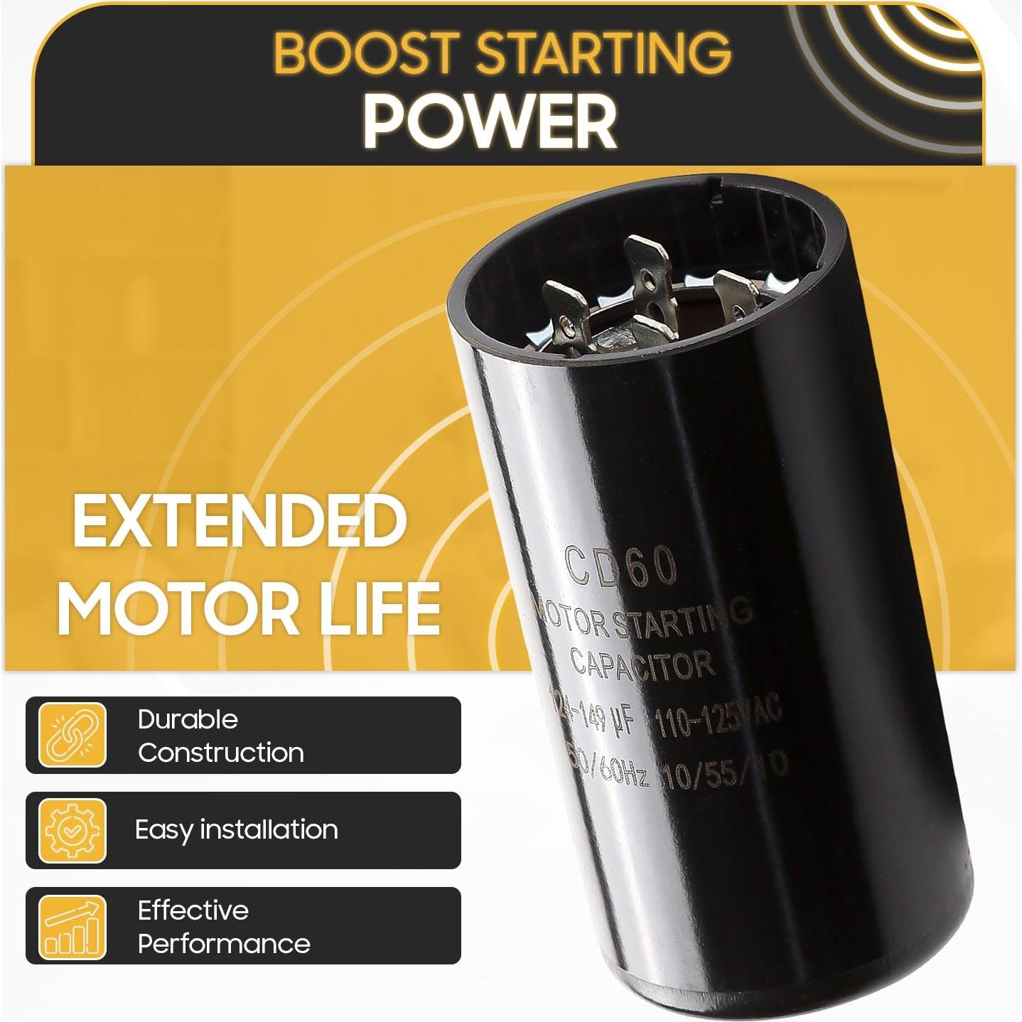 Capacitor de Arranque Seentech 124-149 uf 110-125V Redondo