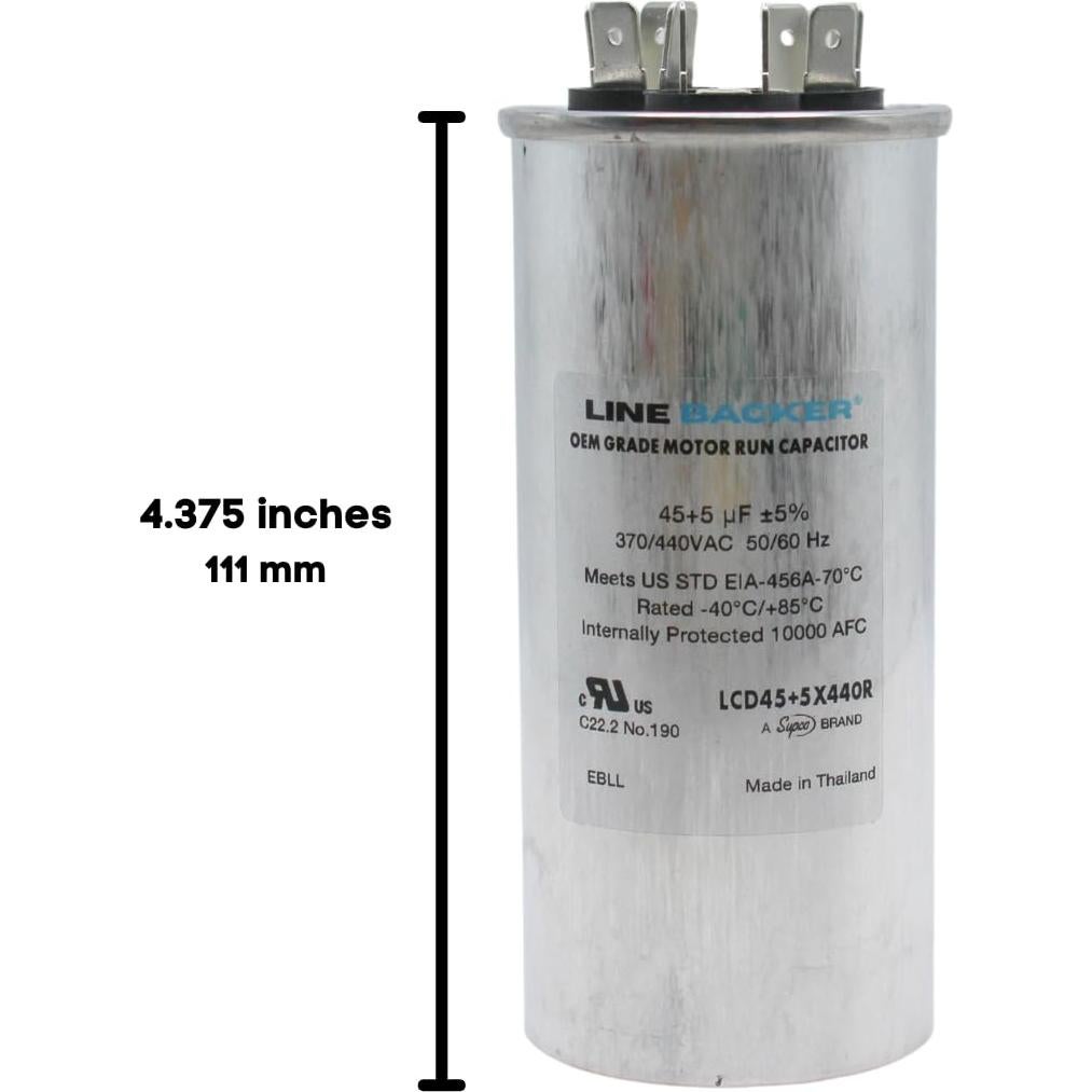 Capacitor Doble Arranque 45+5 uF HVAC Genius 370/440V