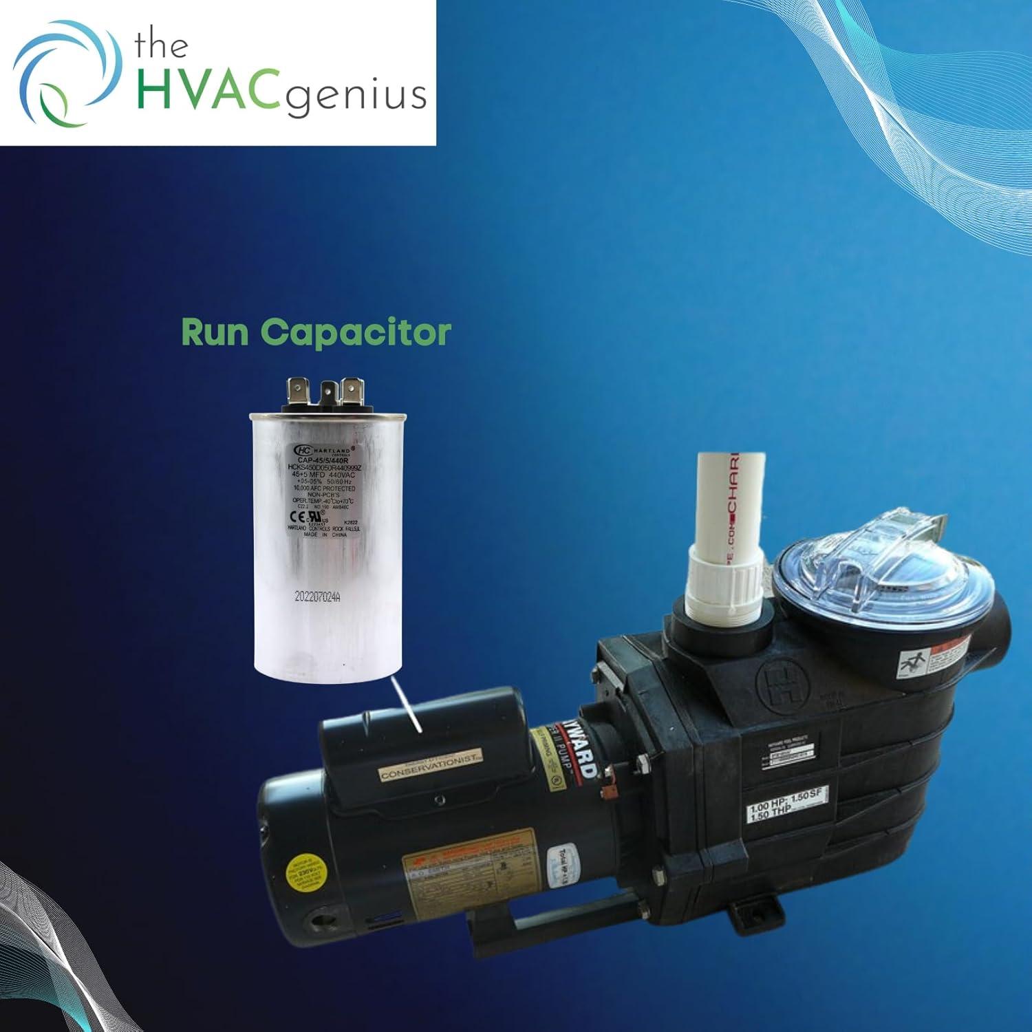 Capacitor Doble Arranque 45+5 uF HVAC Genius 370/440V