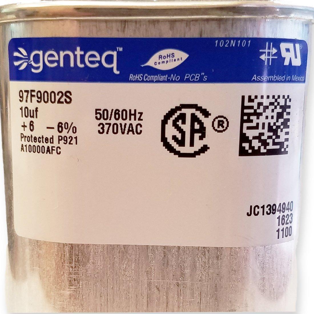 Capacitor de Funcionamiento Genteq 10uF 370V Ovalado
