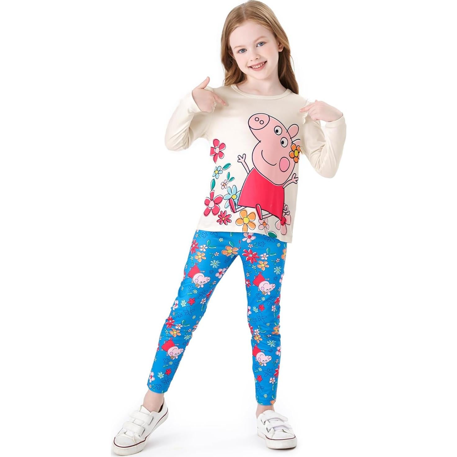 Conjunto Peppa Pig Niñas 5-6T Camiseta y Leggings