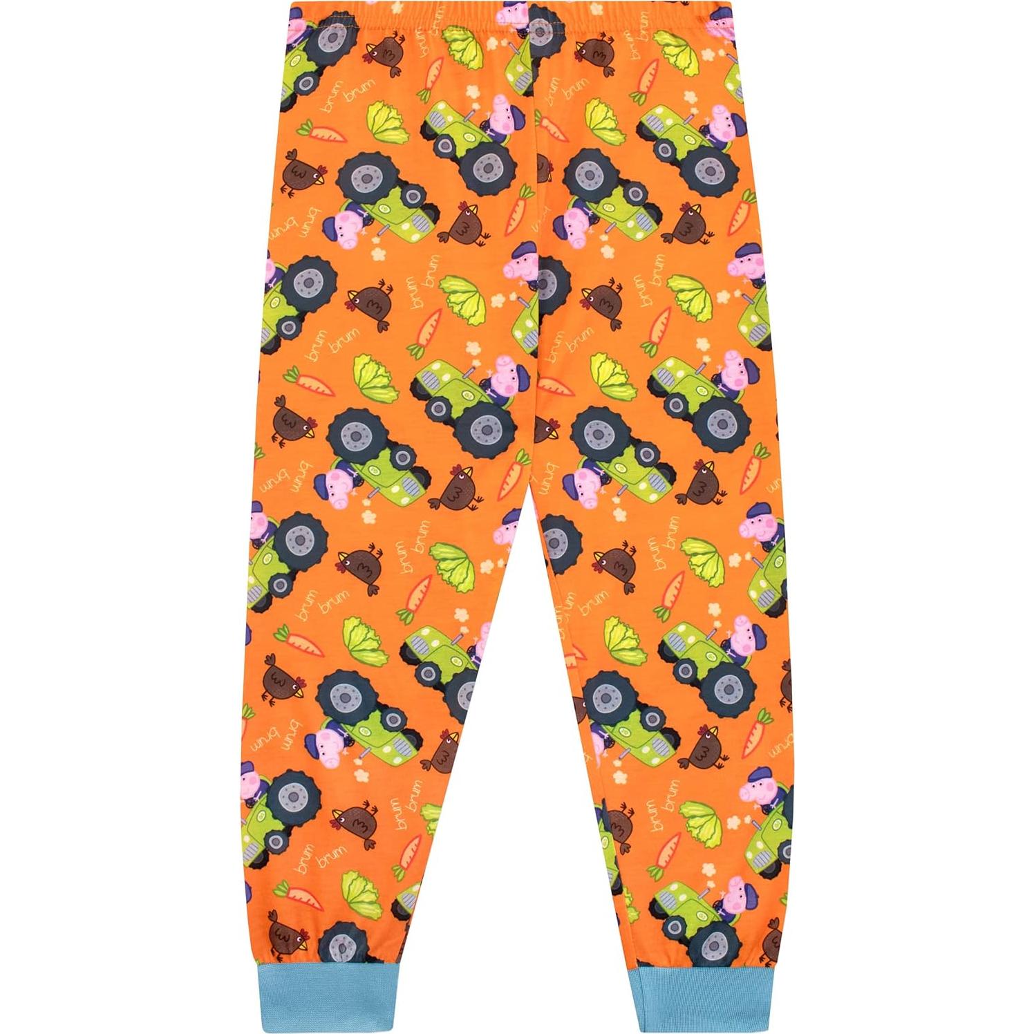 Pijamas George Pig para niños con tractor naranja