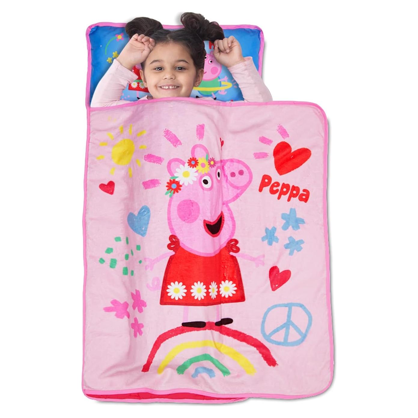 Colchoneta para Niños Peppa Pig 116.8x53.3 cm con Almohada y Manta