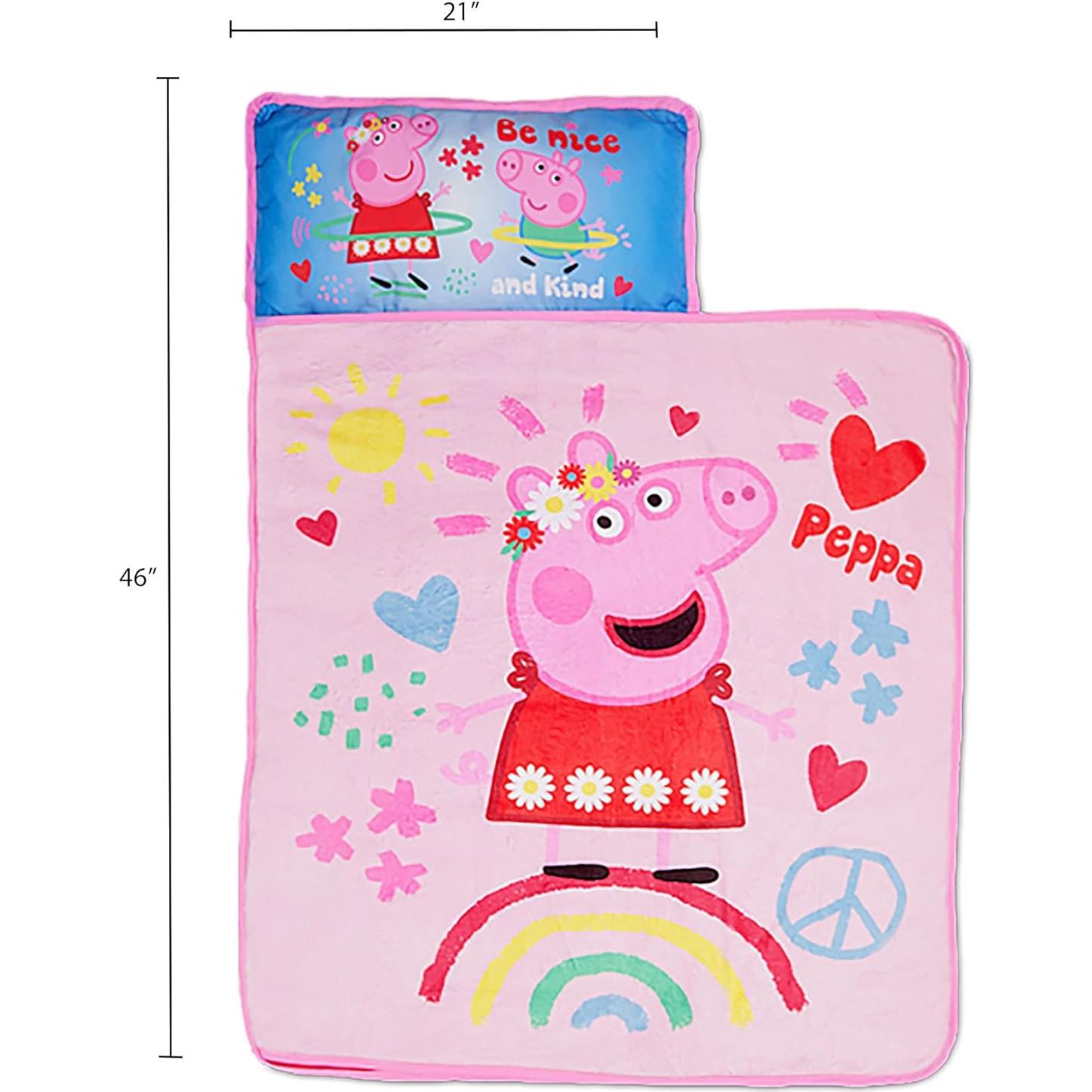 Colchoneta para Niños Peppa Pig 116.8x53.3 cm con Almohada y Manta