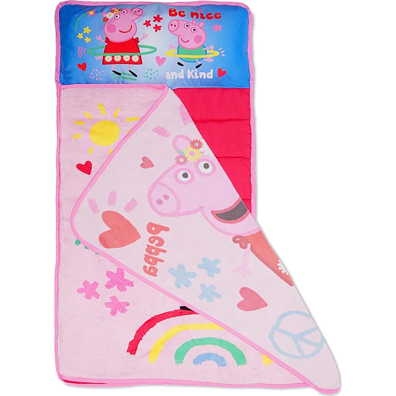 Colchoneta para Niños Peppa Pig 116.8x53.3 cm con Almohada y Manta