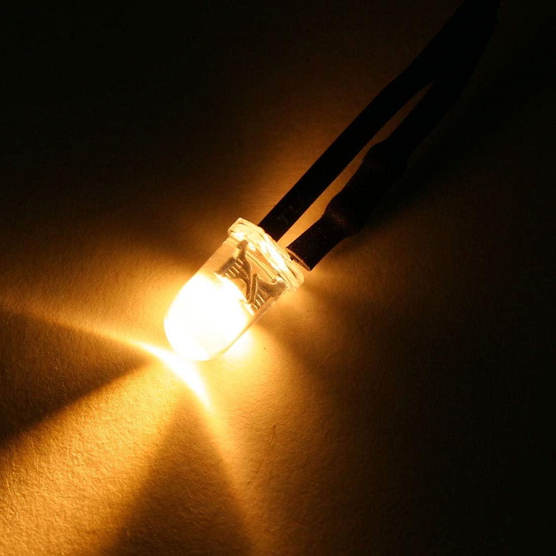 10 LEDs Pre Cableados 5mm Naranja uxcell - 20cm DC 3-5V