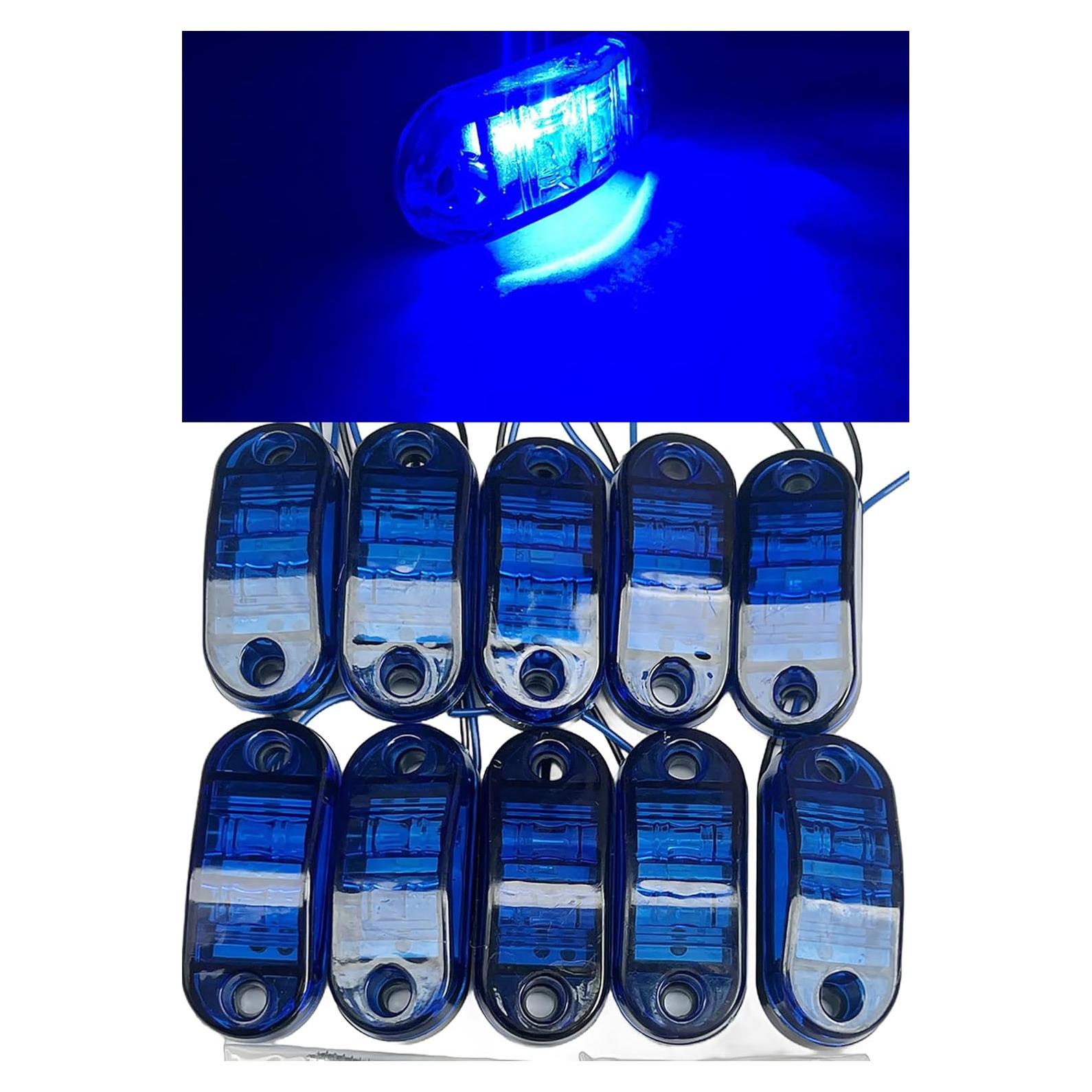 10 Luces LED de Marcador Lateral Atocayiso 2.5" Azul IP67