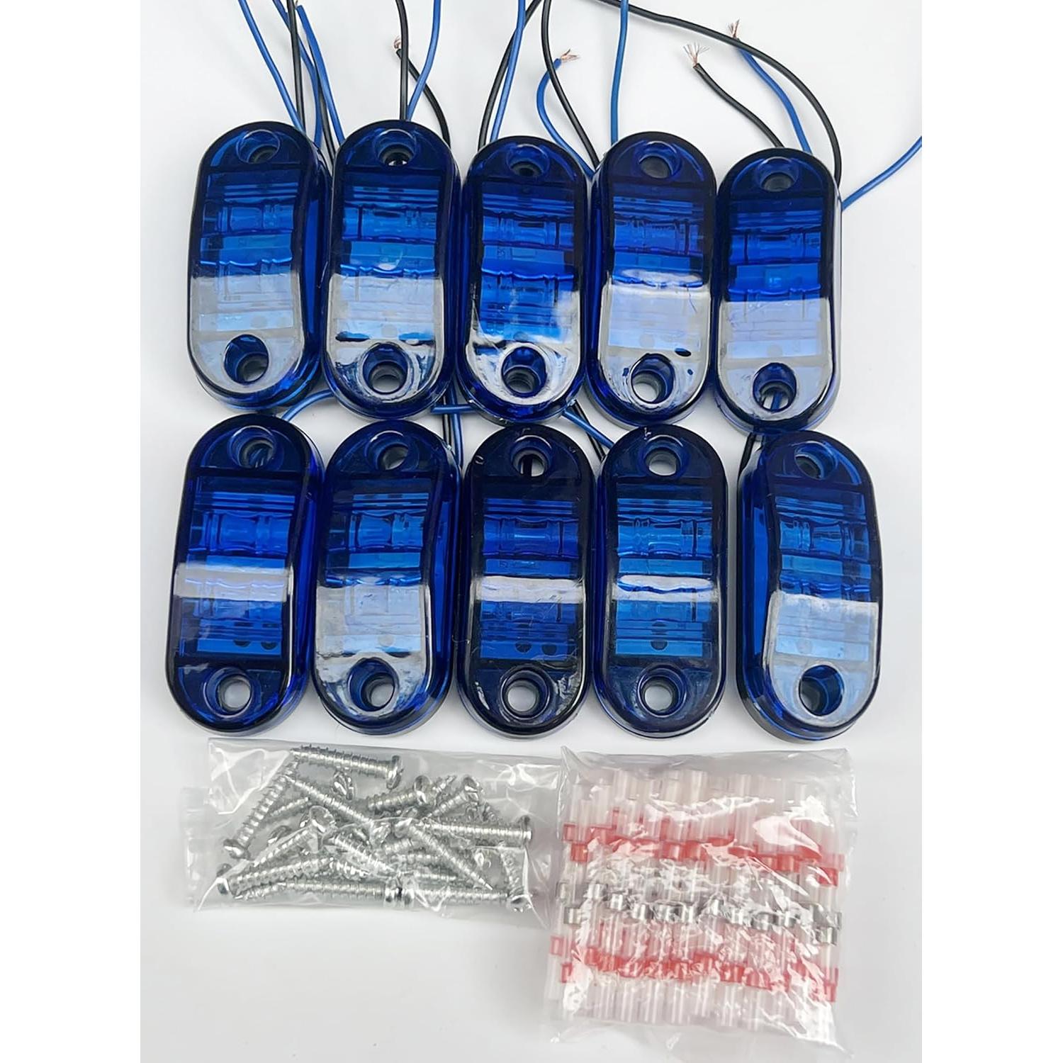 10 Luces LED de Marcador Lateral Atocayiso 2.5" Azul IP67
