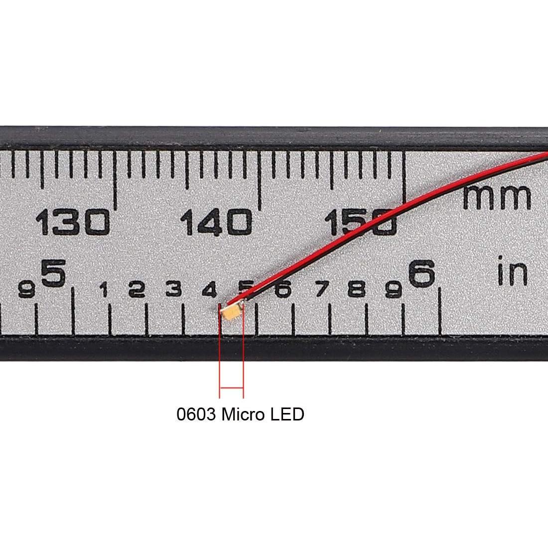 10 LEDs de montaje en superficie uxcell 0603 blanco cálido DC 6-18V