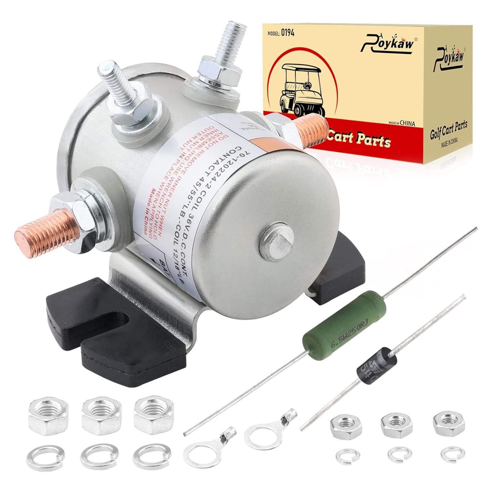 Relé de Solenoide 36V Roykaw para Carrito de Golf EZGO con Kit