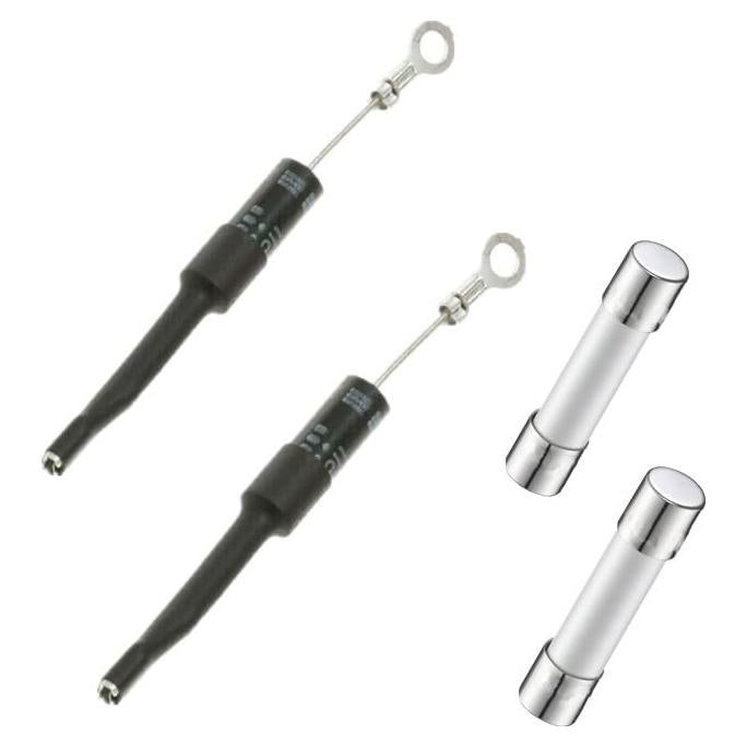 WB27X1160 WB27X10388 Microwave High Voltage Diode and Microwave Fuse Set, Replaces for GE Hotpoint Microwave High Voltage Diode and Microwave Fuse Set (V10-20A) (2 Pack), Silver