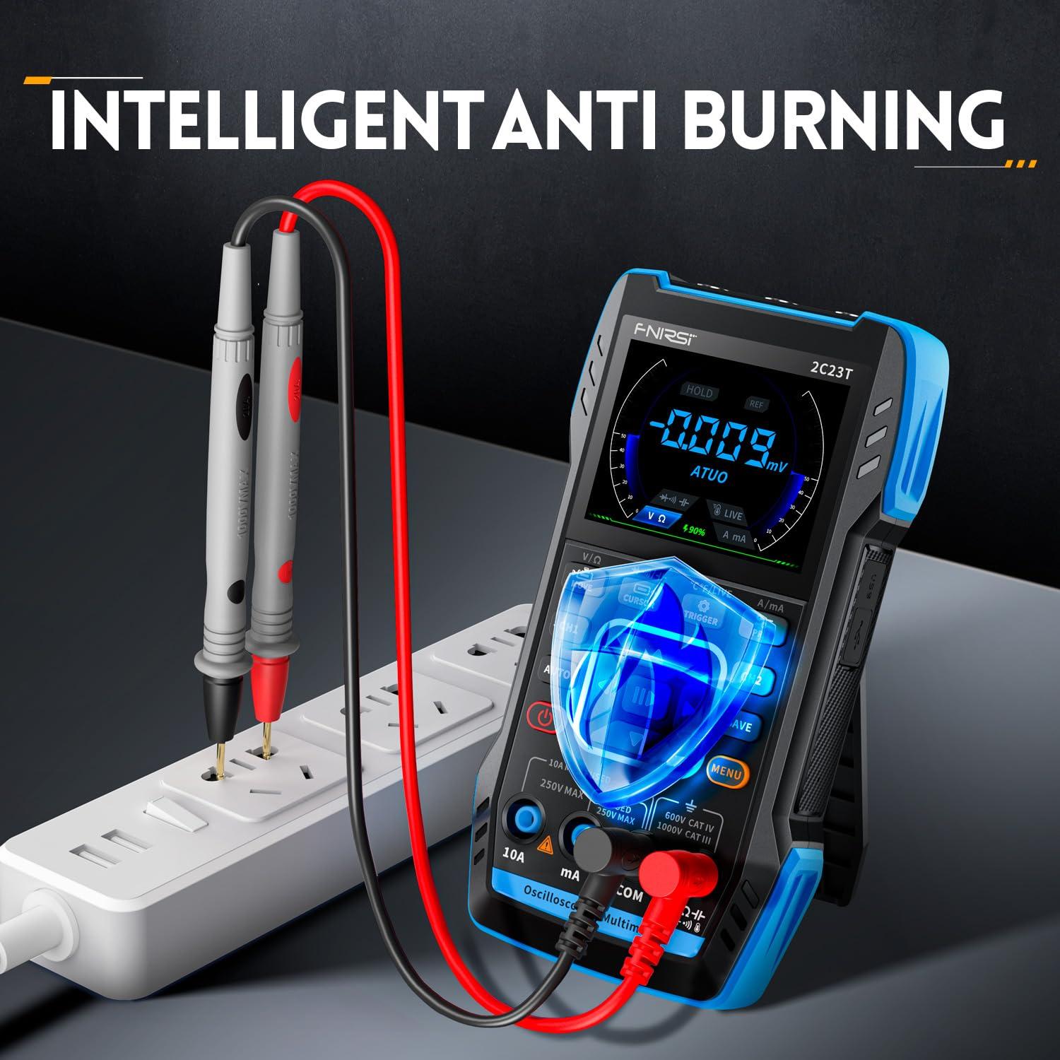 Osciloscopio Digital FNIRSI 2C23T 10MHz 2 Canales Multímetro 3 en 1