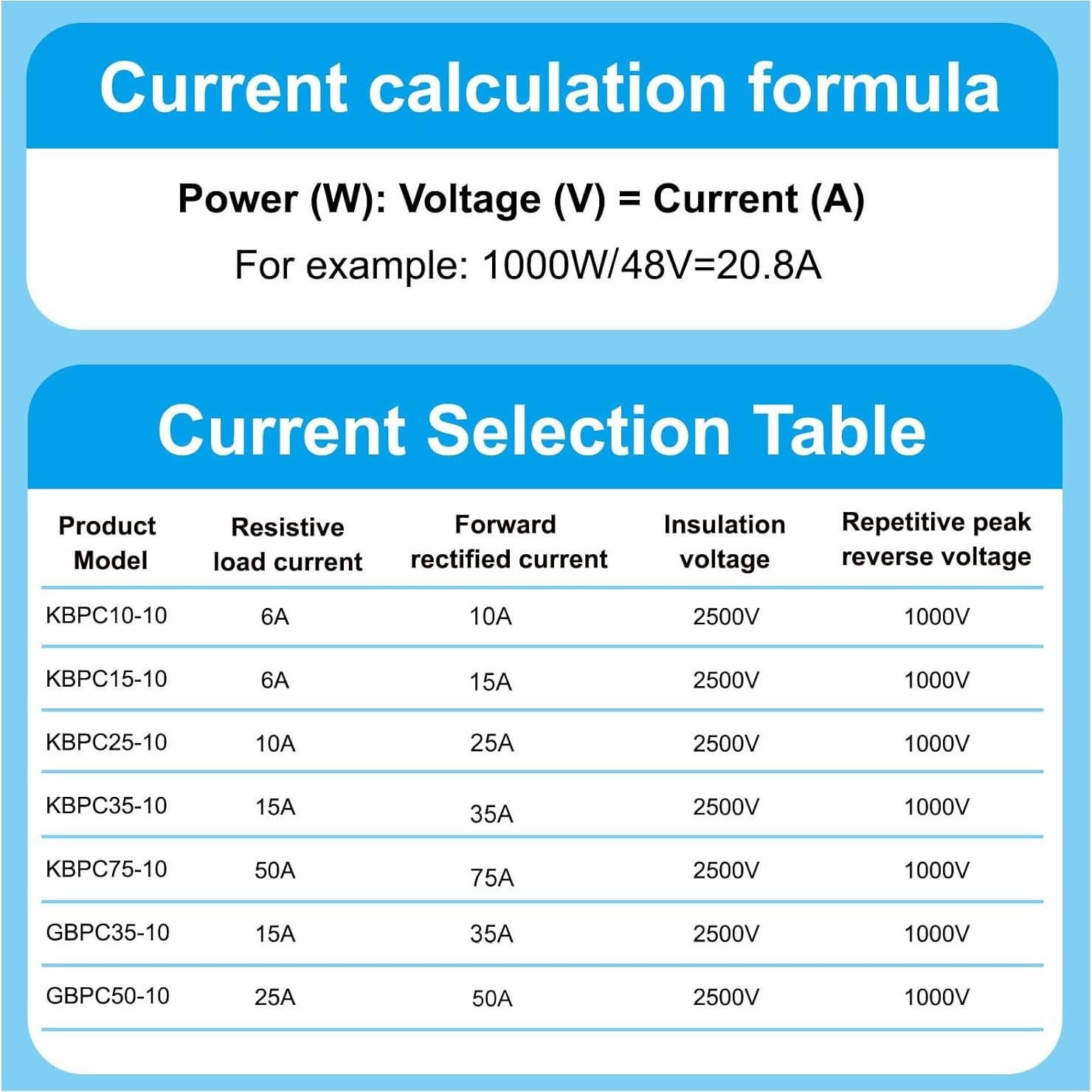 Diodo Rectificador PATIKIL 50A 1000V 6 Pcs Silicio