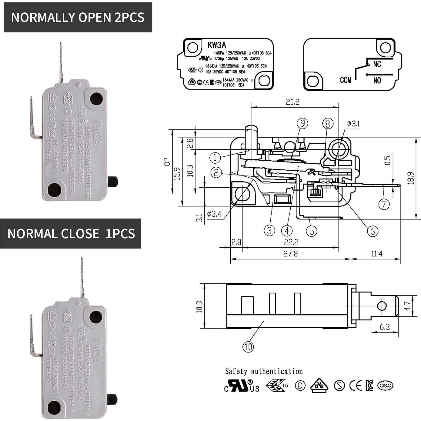 Kit de Repuestos para Microondas KOKISO - Interruptores, Diodos y Fusibles