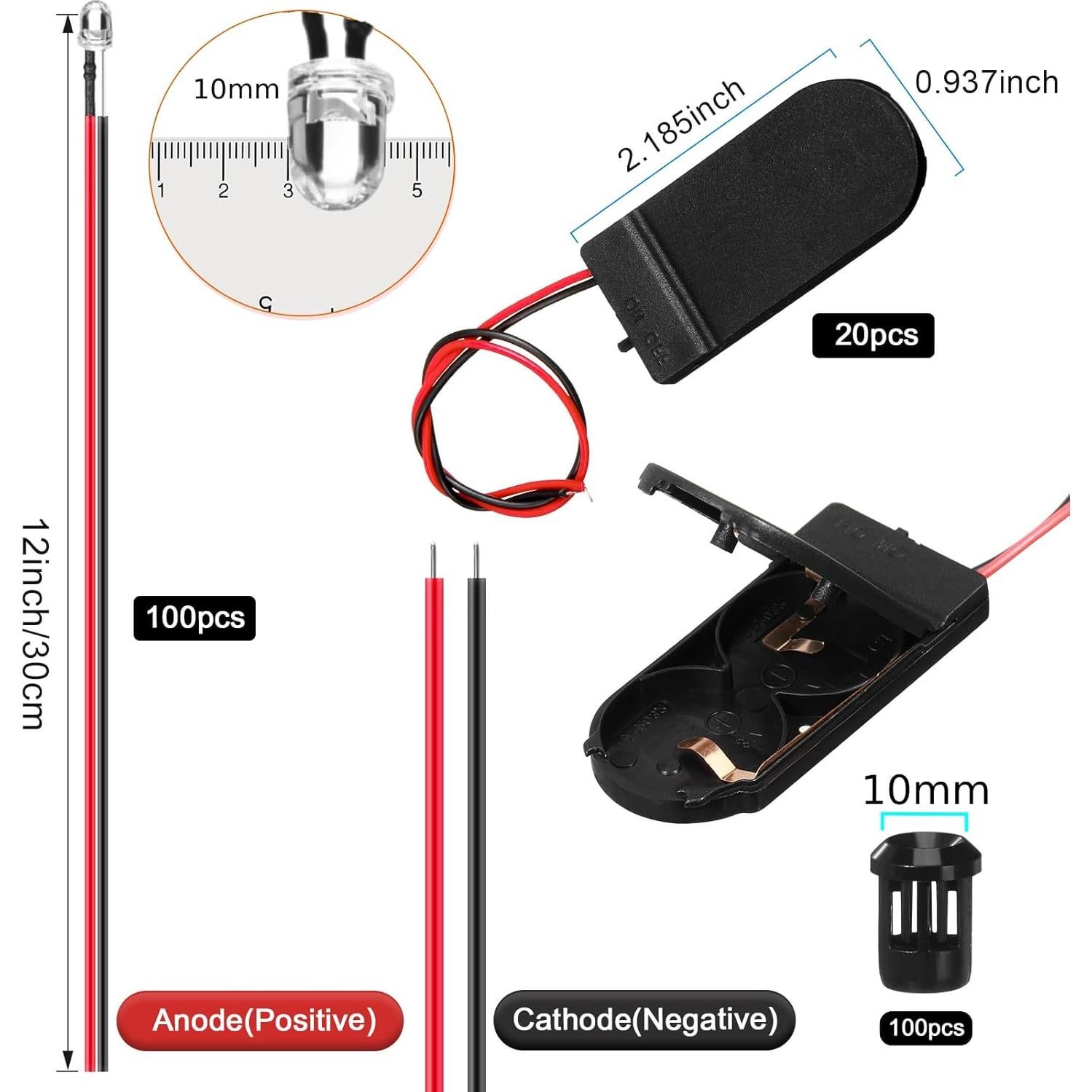 Kit de Luces LED Riakrum 220 Pcs 12V Multicolor 3 mm