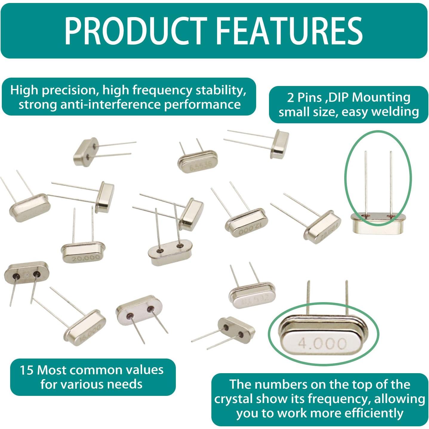 Kit de Osciladores de Cristal 200 Pcs Raogoodcx 4-27.145 MHz