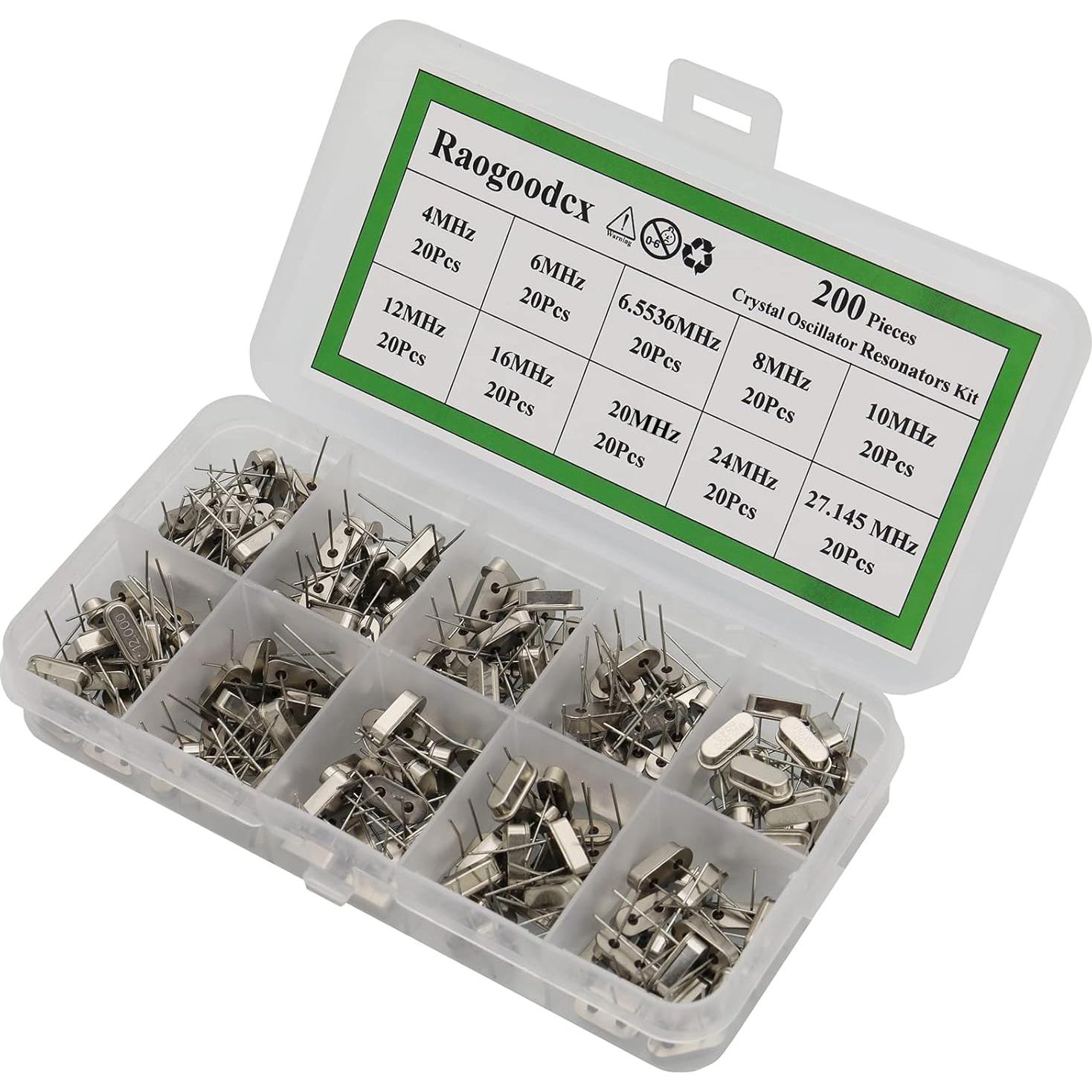 Kit de Osciladores de Cristal 200 Pcs Raogoodcx 4-27.145 MHz