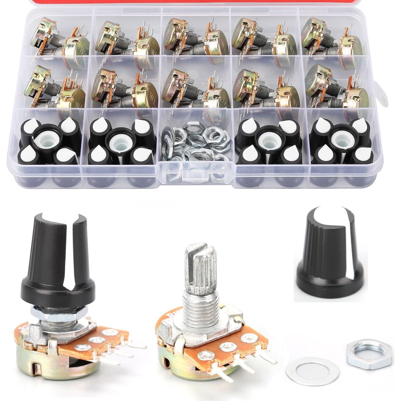 Kit de Potenciómetros Rotativos WWZMDiB 80 Pcs 1K a 1M Ohm
