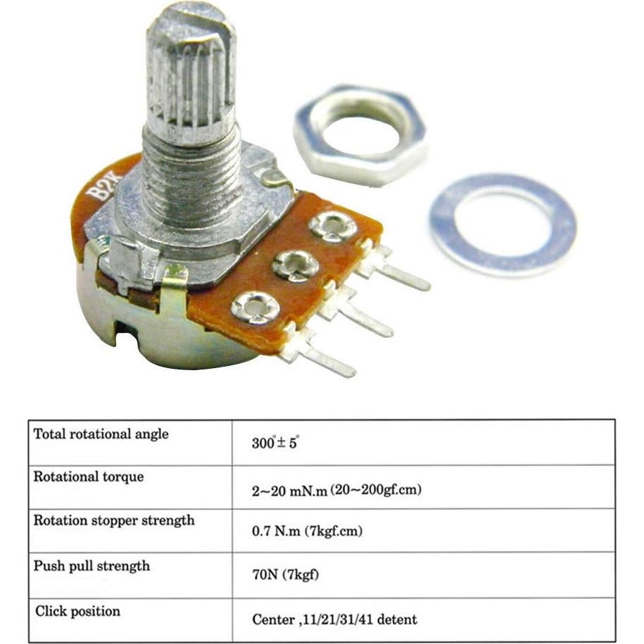 Potenciómetro Rotativo Lineal 10K Ohm Comimark 10 Pcs 3 Pines