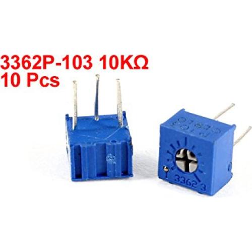 10 Pcs Potenciómetro Trimmer Variable 10K Ohm uxcell