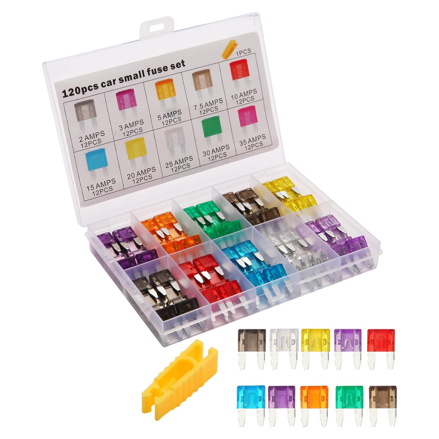 Kit de Mini Fusibles 120 Piezas Liamner 2A a 35A Automóvil