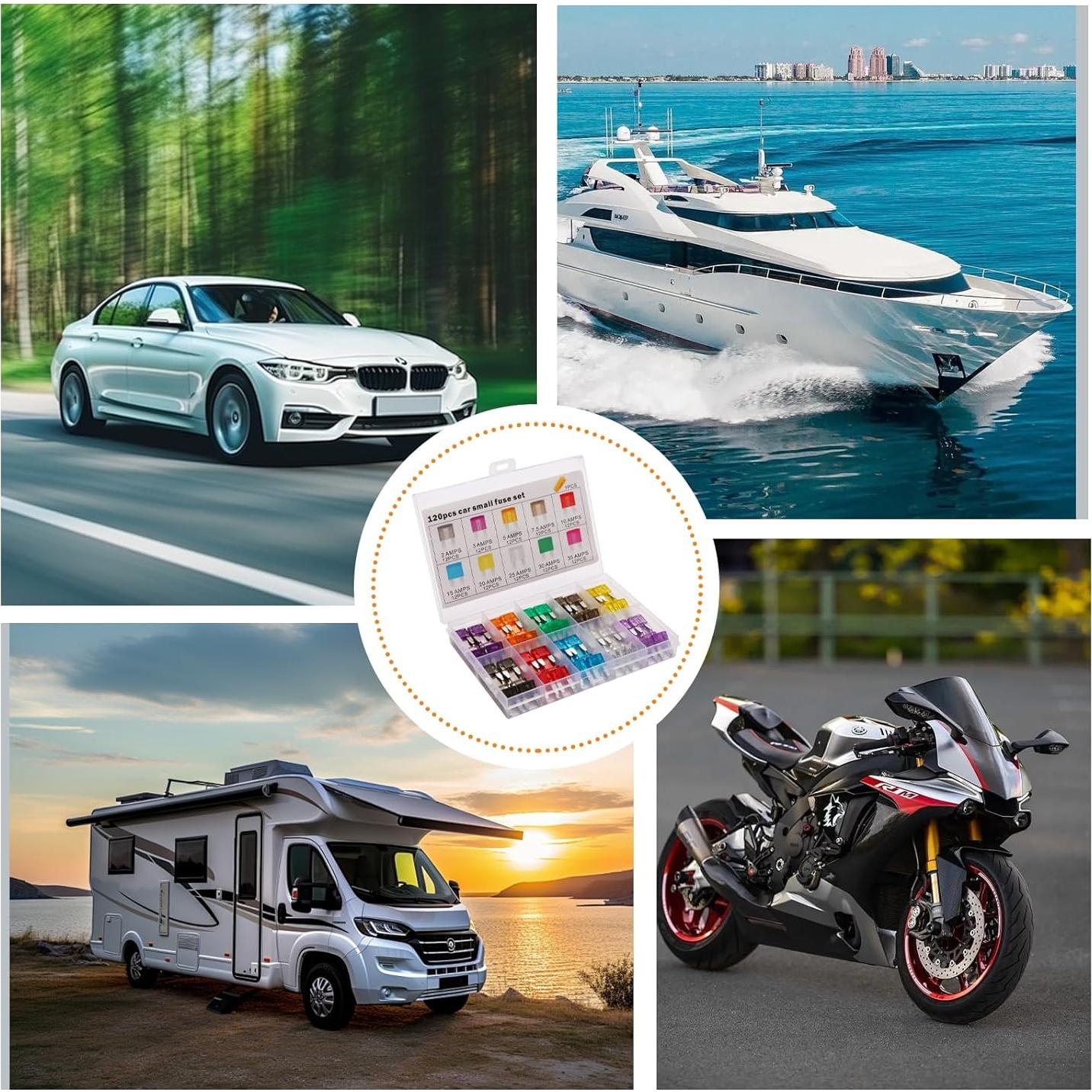 Kit de Mini Fusibles 120 Piezas Liamner 2A a 35A Automóvil