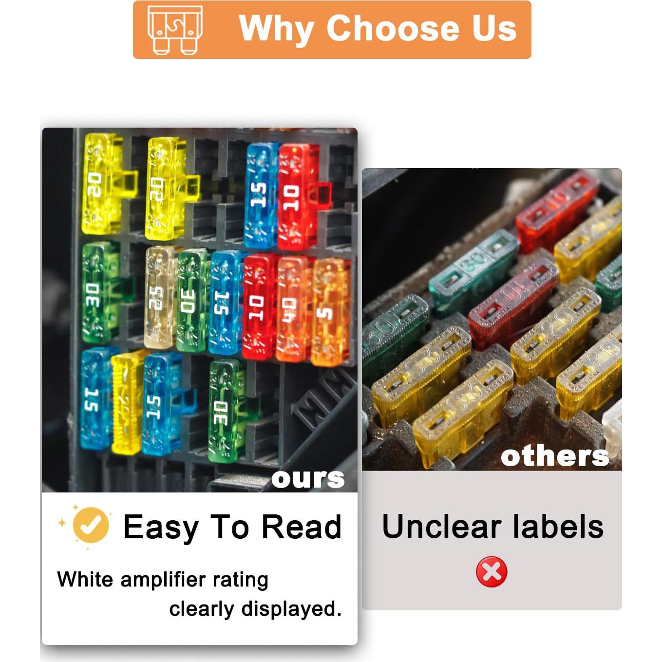 Kit de Fusibles Automotrices Riseuvo 150 Piezas ATO/ATC