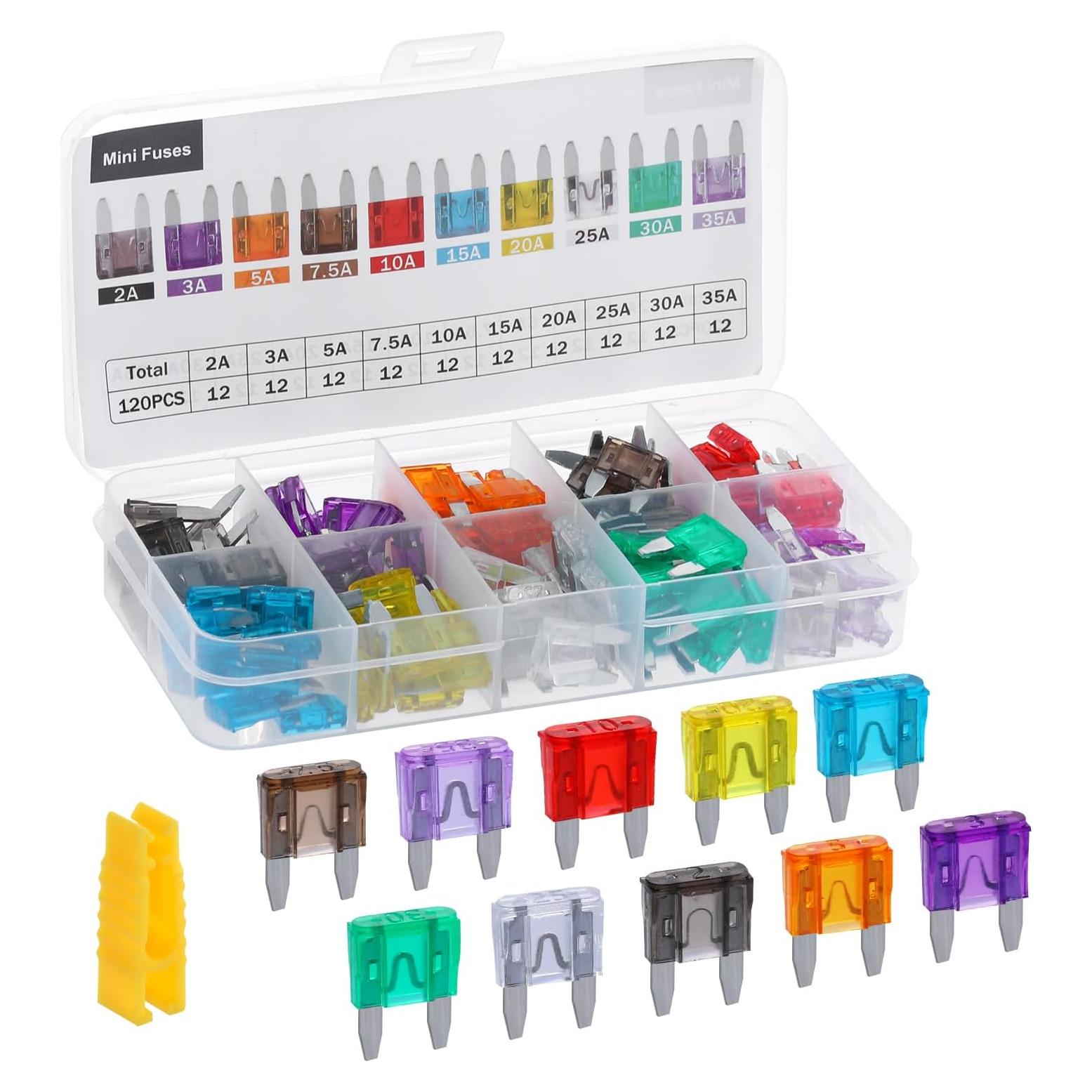 Kit de Fusibles Mini LLEZZA 120 Piezas 2A-35A Automotriz