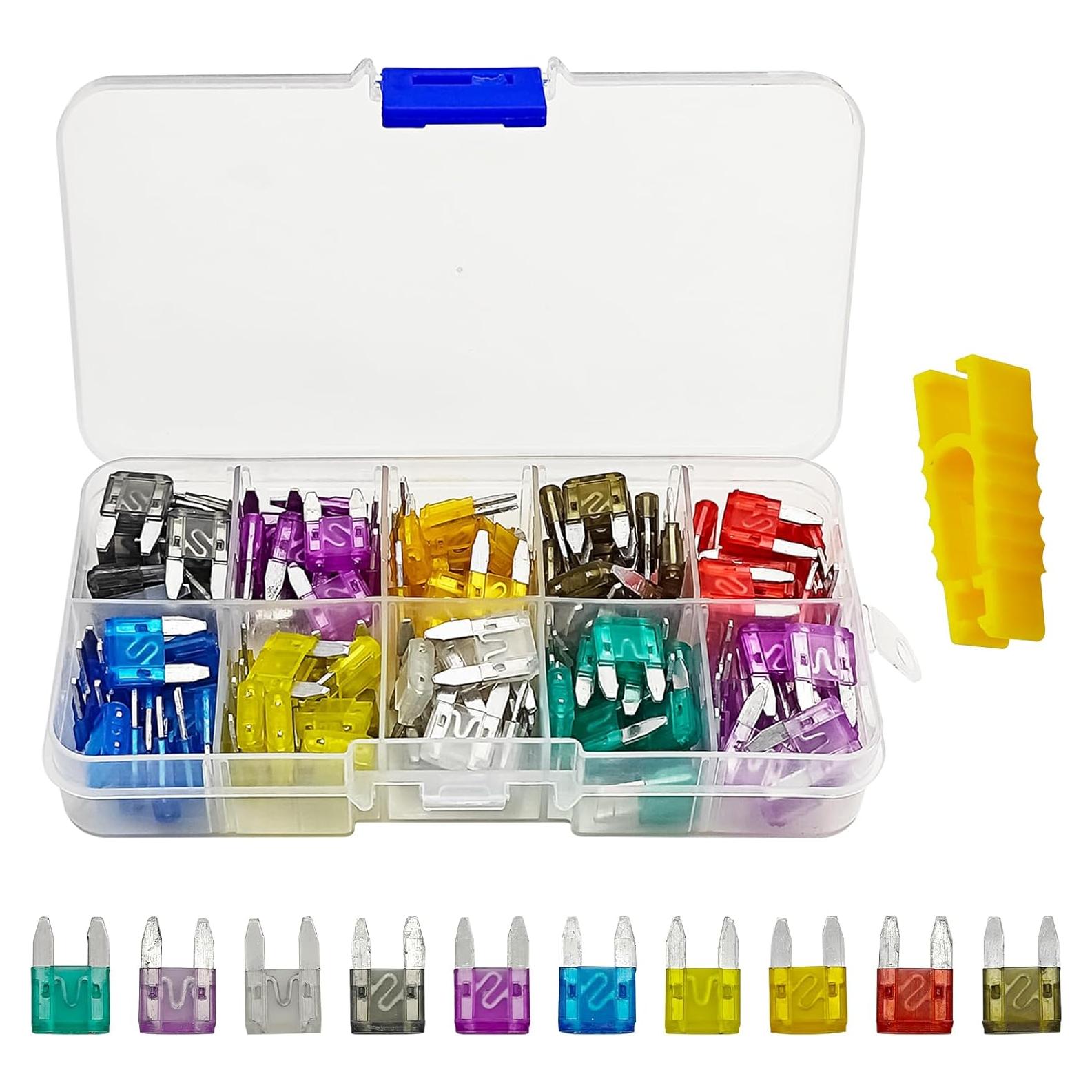 Kit de 120 Fusibles Mini Automotrices HAOBO con Extractor