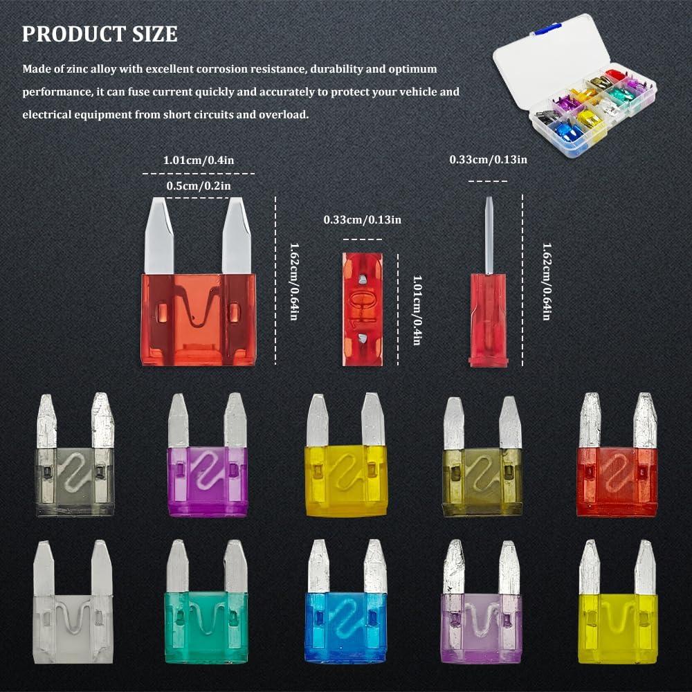 Kit de 120 Fusibles Mini Automotrices HAOBO con Extractor