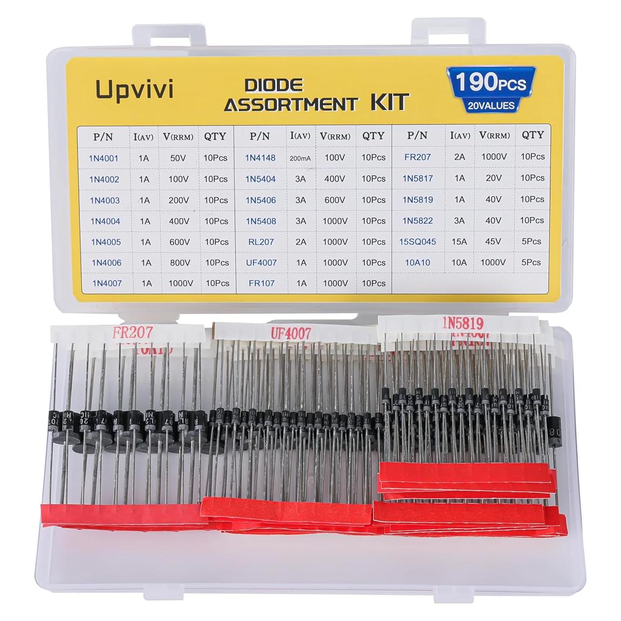 Kit de Diodos Rectificadores Schottky Upvivi - 20 Valores