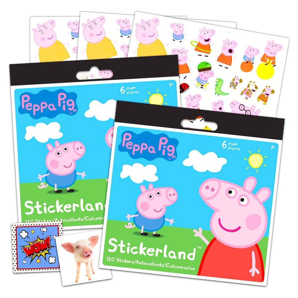 Stickers de Peppa Pig - 12 Hojas para Fiesta Infantil