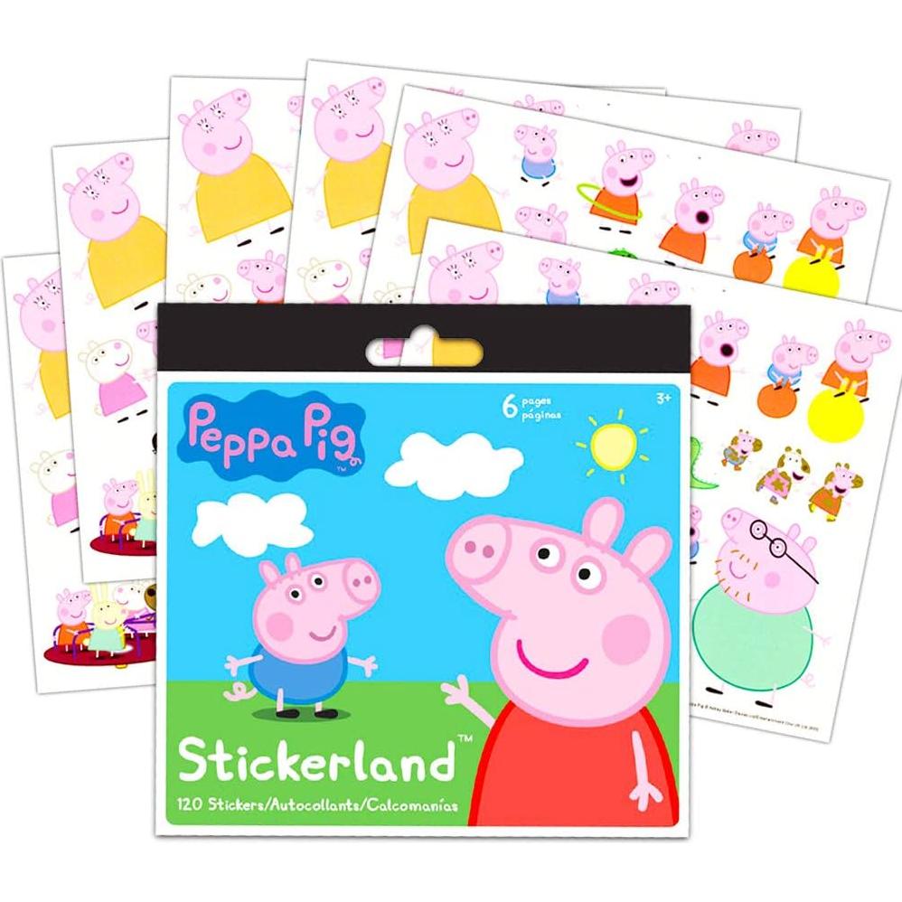 Stickers de Peppa Pig - 12 Hojas para Fiesta Infantil